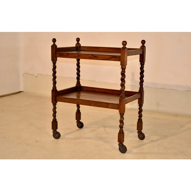 Edwardian Oak Bar Cart From England, Circa 1900 For Sale In Greensboro - Image 6 of 9