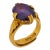 1930s Art Deco 5.00 Carat Oval Cut Amethyst 22k Yellow Gold Cocktail Ring, Size 6 For Sale