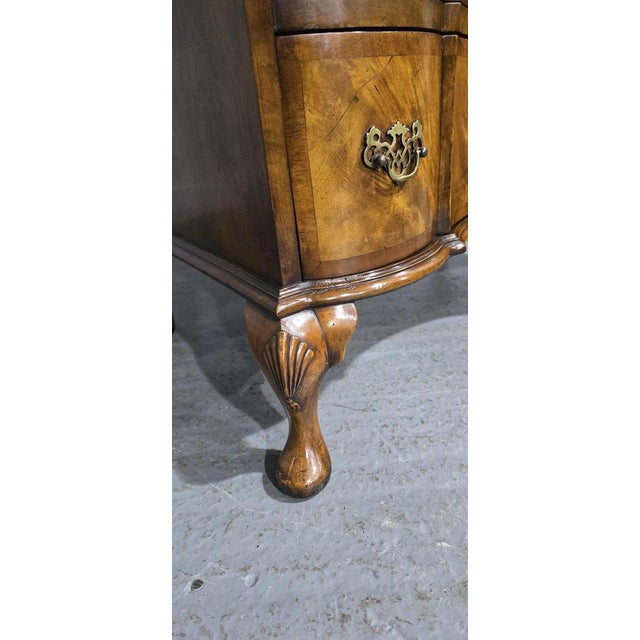 Wood Concave Walnut Chest of Drawers, 1920s For Sale - Image 7 of 17
