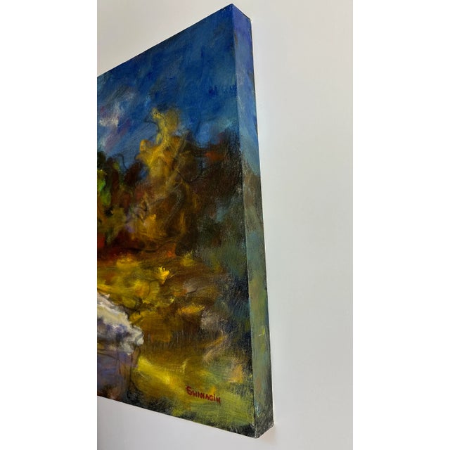 “Country Road” Original Oil Painting by David Swanigan on a Large Panoramic Shaped Canvas For Sale - Image 9 of 11