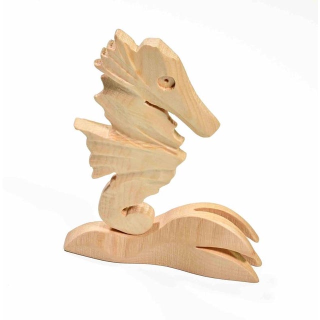 Fernando Codognotto, Sea Horse Wooden Sculpture, 2026, Wood For Sale - Image 4 of 5