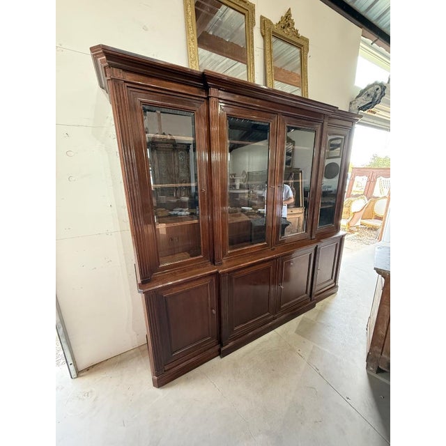 Large 19th Century French Louis XVI Solid Mahogany Bookcases For Sale - Image 9 of 18