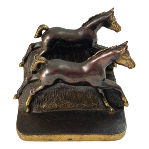 1940s Handsome Horse Bookends by Equestrian Artist Gladys Brown Edwards