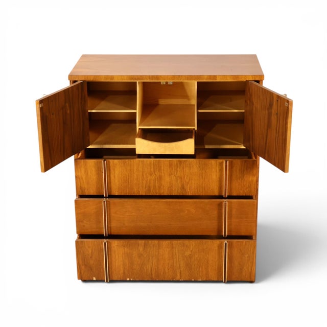 Wood John Widdicomb Vintage Mid Century Modern Highboy Dresser C. 1960s For Sale - Image 7 of 13