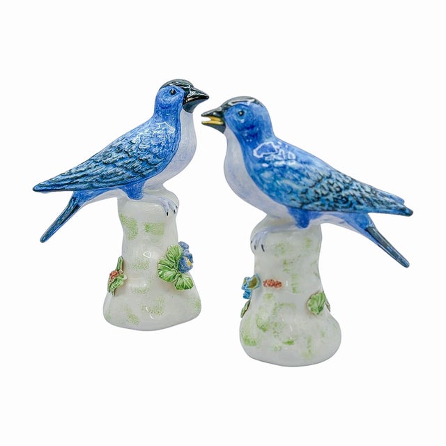 Chelsea House Inc Vintage Chelsea House Blue Bird Figurines – A Pair For Sale - Image 4 of 6