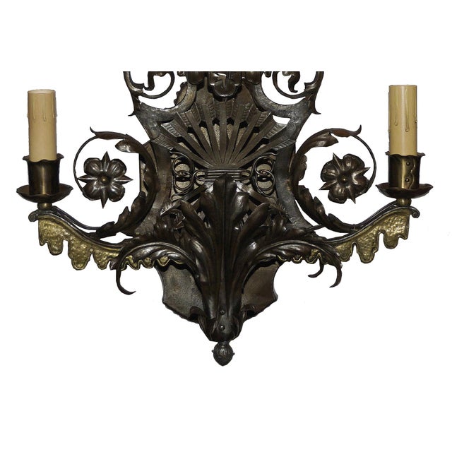 1920s 1920s Fabulous Three Arm Art Deco Sconce For Sale - Image 5 of 5