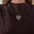 Late 19th Century Late 19th Century Victorian Turquoise Diamond Silver Heart Pendant Necklace For Sale - Image 5 of 6