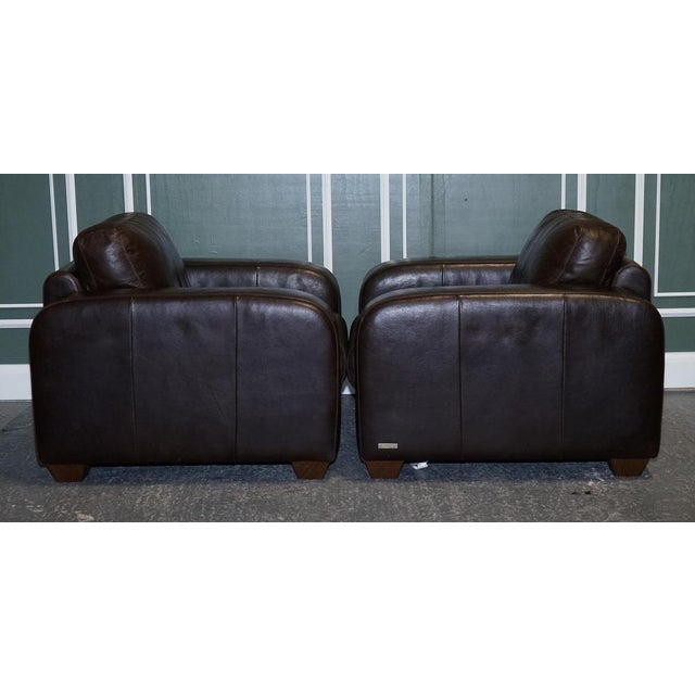 Vintage Brown Leather Armchairs from Sofitalia, Set of 2 For Sale - Image 9 of 12