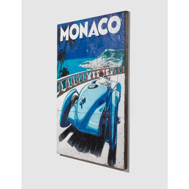 Monaco Grand Prix I Collective Bap Vietnam Art Blue Coastal Racing Scene Large For Sale - Image 13 of 13