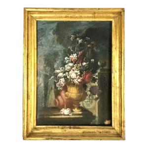 17th Century Venetian Old Master Floral Still Life Oil Painting Flowers