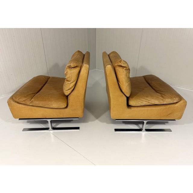 Special Lounge Chairs in Leather and Chrome, 1960s, Set of 2 For Sale - Image 4 of 18