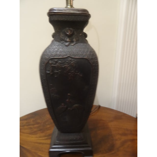 Chinese Vintage Chinese Bronze Lamp For Sale - Image 3 of 8