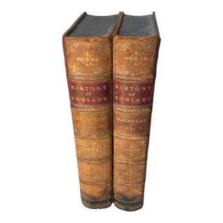 Antique Leather History of England 1889, 2 Volumes For Sale