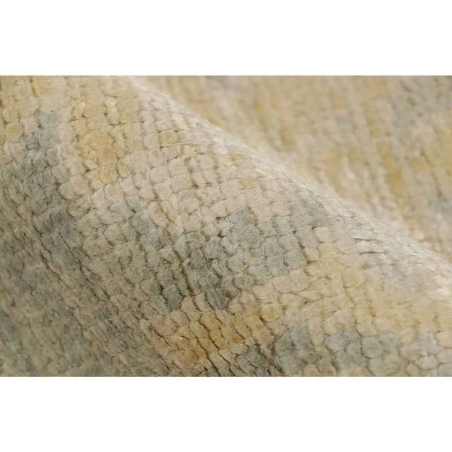 Textile Rug & Kilim’s Oushak Style Rug in Blue and Gold With Floral Patterns For Sale - Image 7 of 8