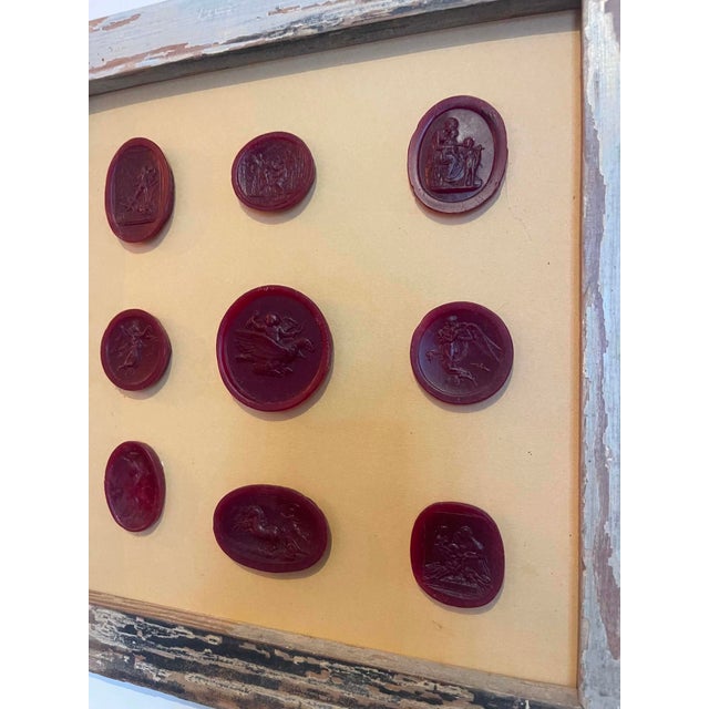 Italian Wax Intaglios in 1880s Pine Frame For Sale - Image 9 of 10