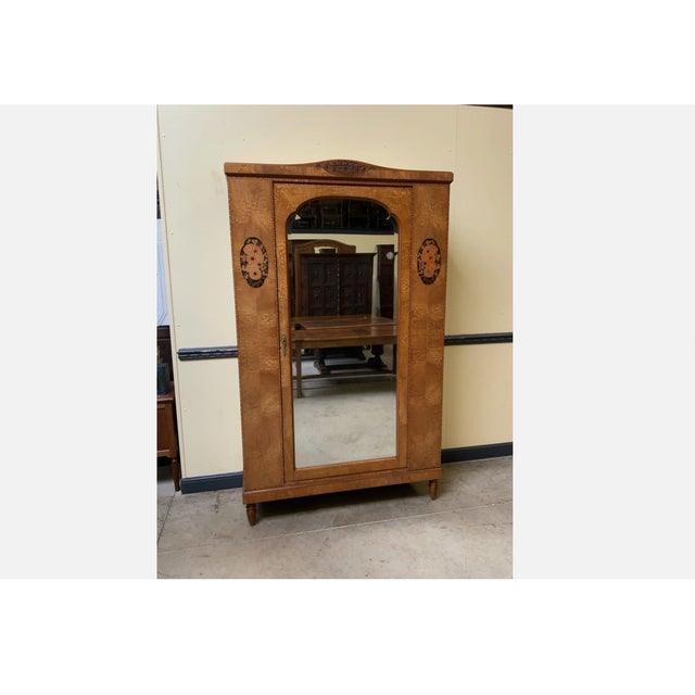 Antique Wardrobe with Mirror, 1910 For Sale - Image 3 of 12