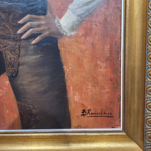 José Luis Benito Rementeria, Portrait of Doña Teresa Molero, 1973, Oil on Canvas For Sale - Image 10 of 13