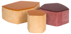 Pouf! Leather Stools by Nestor Perkal, Set of 3