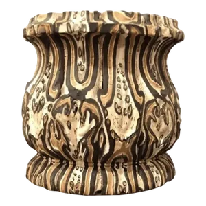 Vintage 1960’s New Zealand Mamuka Natural Ponga Wood Tree Fern Art Vase Planter Pot
