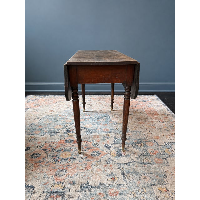 Rustic Antique Drop Leaf Table For Sale - Image 3 of 6