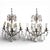 Six-Light Chandeliers with Polychrome Crystal Drops, Set of 2 For Sale