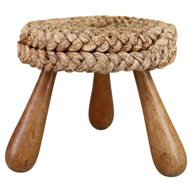 French Rope Stool by Audoux Minet, 1960s For Sale - Image 10 of 10