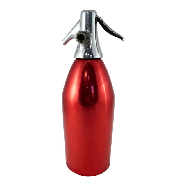 Italian Mid Century Modern Red Seltzer Bottle – Saccab Milano For Sale