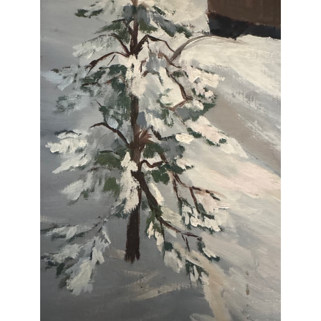 1980s Oil Painting - Winter Wonderland by Lester J. Clarke (1912-1999) For Sale - Image 4 of 16