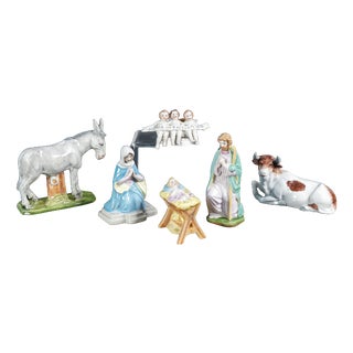 German Porcelain Nativity Scene from Kister, Set of 6 For Sale
