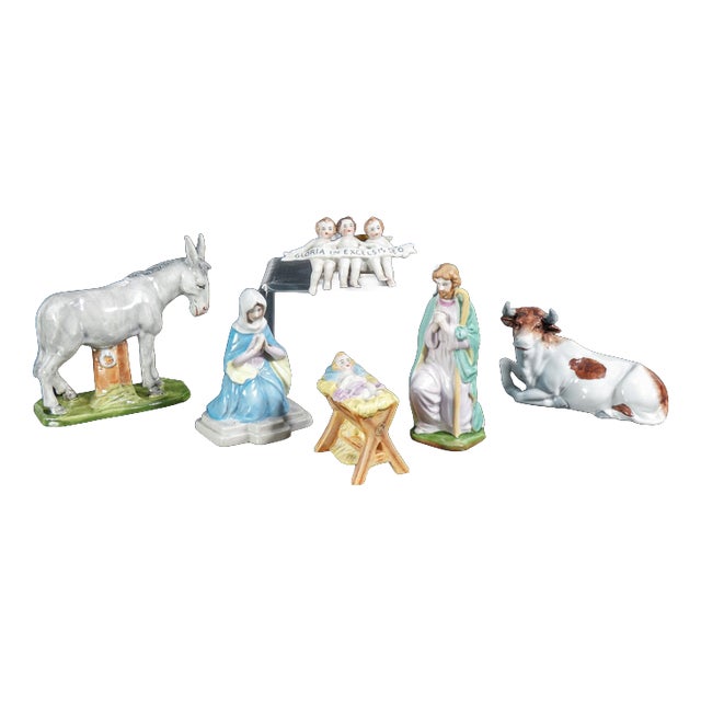 German Porcelain Nativity Scene from Kister, Set of 6 For Sale