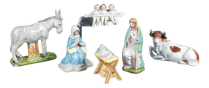 German Porcelain Nativity Scene from Kister, Set of 6