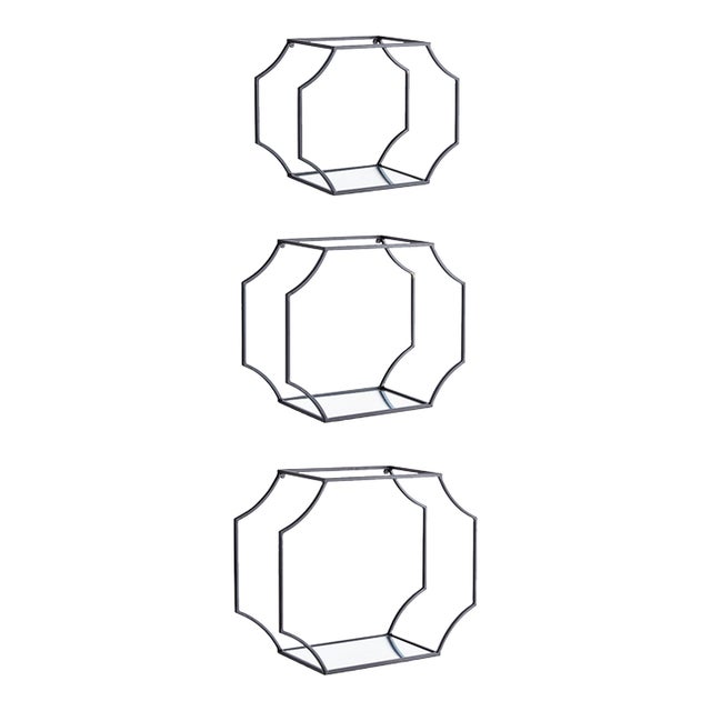 Hudson Mirrored Wall Shelves, Set Of 3 For Sale