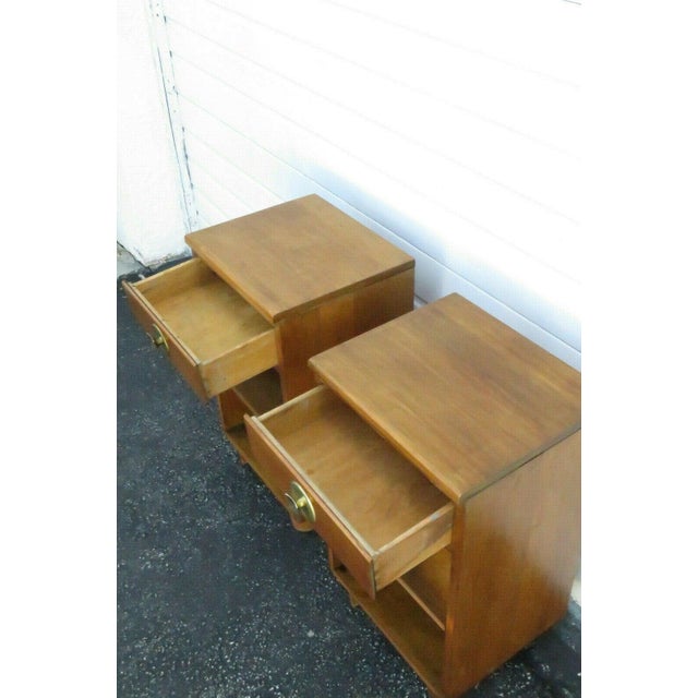 Mid Century Modern Pair of Tall and Narrow Nightstands End ...