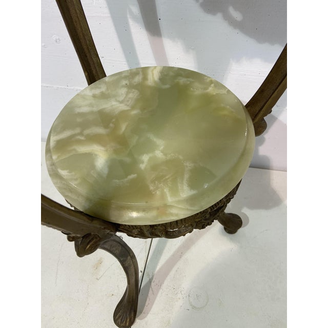 Brass and Italian Onyx Plant Stand, 1959 For Sale - Image 6 of 11
