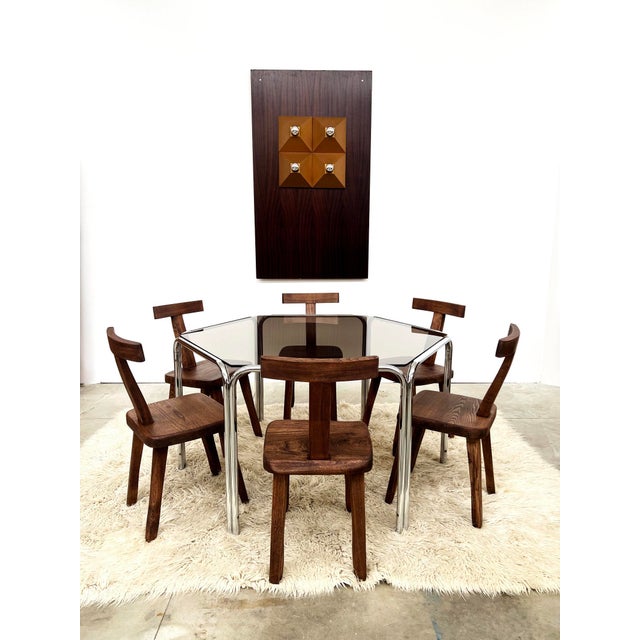 Vintage T Aranjou Chairs in Elm, 1960, Set of 6 For Sale - Image 15 of 18