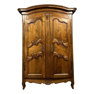 Louis XV Charolaise Wardrobe in Walnut For Sale