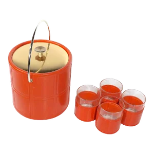 Vintage Ice Bucket Cocktail Set by Kraft Ware- 5 Pieces