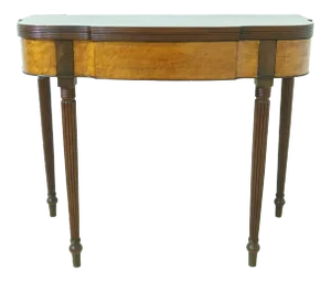 Period Antique Sheraton Mahogany & Birdseye Maple Games Table