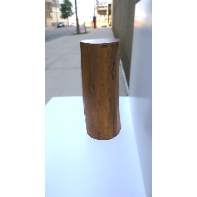 Pedestal Side Drinks Table, Natural Wood Trunk, Organic Modern Style For Sale - Image 15 of 16