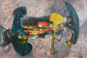 'Abstract in Lilac and Lapis, American Abstraction' by Kenneth Snodgrass, Circa 1965