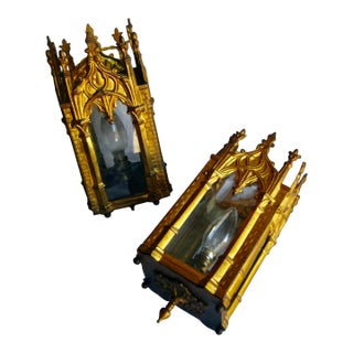 Late 19th Century French Pair of Neo-Gothic Sconces For Sale