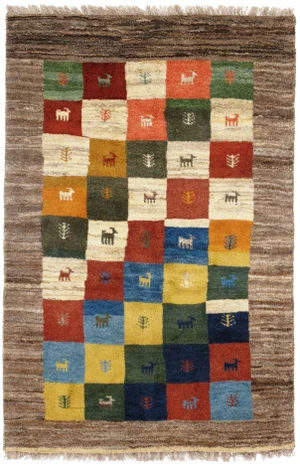 Pasargad N Y Genuine Persian Gabbeh Rug - 3′3″ × 4′10"