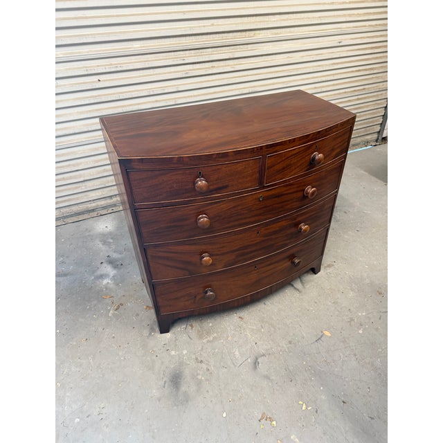 Antique Two Over Three Drawers - Bowfront Chest of Drawers From England For Sale - Image 4 of 18