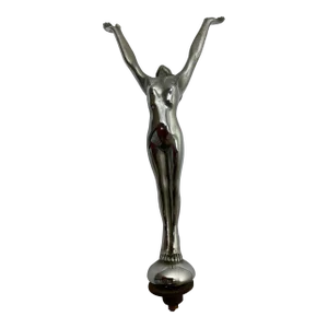 Traditional Art Deco Chrome Classic Automobile Car Diving Lady Mascot Sculpture