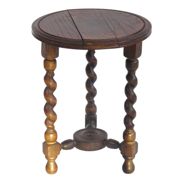 Small Vintage Plant Stand with Turned Legs, 1920s For Sale