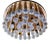 Hollywood Regency Glass and Brass Ceiling Light from Ernst Palme Palwa, Germany, 1970s For Sale