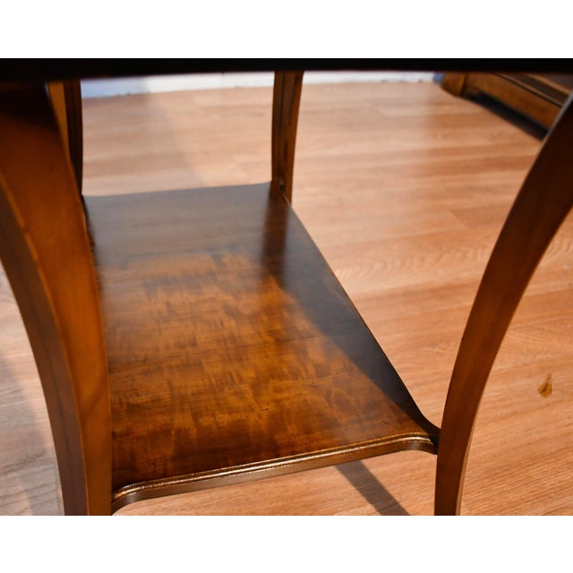 1940s Shaw Decorating Corp English Regency Satinwood Pair Side Tables End Tables For Sale - Image 10 of 14