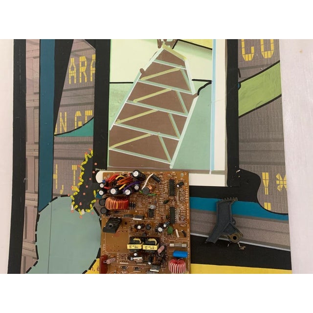 Artwork by Renato Volpini collage and tempera with circuits 1970 Provenance Volpini studio Certification Paola Perusco...