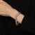 80s Vintage 1.11ct Diamond v Bracelet 14k Yellow Gold 7" Fine Link Jewelry For Sale - Image 4 of 4