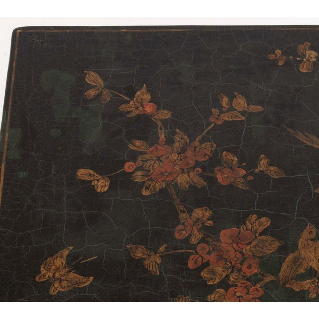 Black Chinese Gilt-Decorated and Lacquered Wood Low Table For Sale - Image 8 of 11
